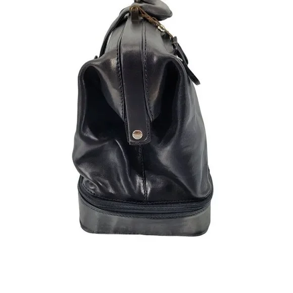 Maxwell Scott Authentic Leather‎ Doctor Bag Black Handmade Italy Key Lock Large - Picture 5 of 9